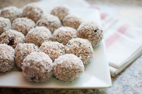Cranberry Orange Coconut Bliss Balls